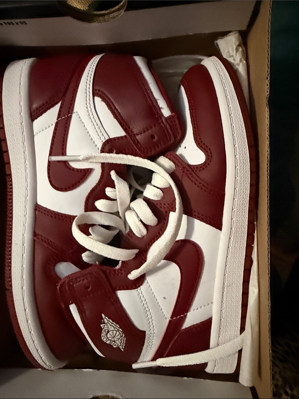 Nike Red and White Air Jordan High-Top Sneakers